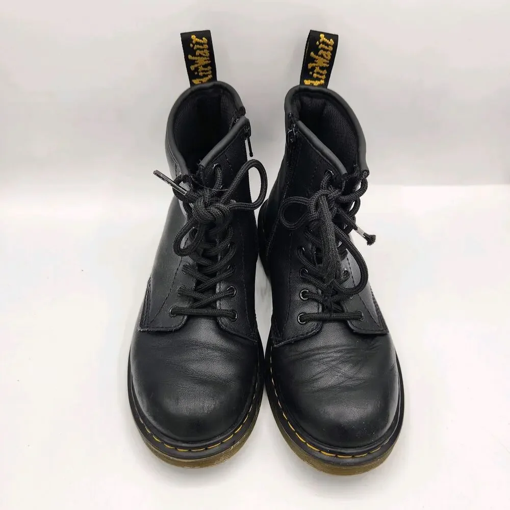 Dr. Martens Junior 1460‎ Softy T Leather Lace Up Boots Kids Size 3 Black